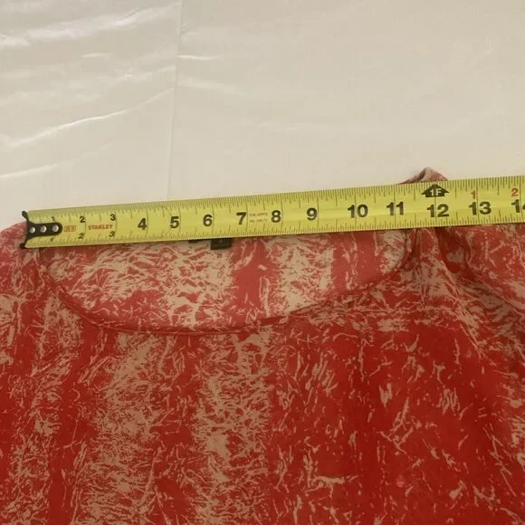 Rachel Zoe Silk Blouse SIZE 8 Sheer Dolman Long Sleeve Abstract Art to Wear - Picture 8 of 11